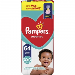 Fralda Pampers Supersec Jumbo Xxg 64 Un