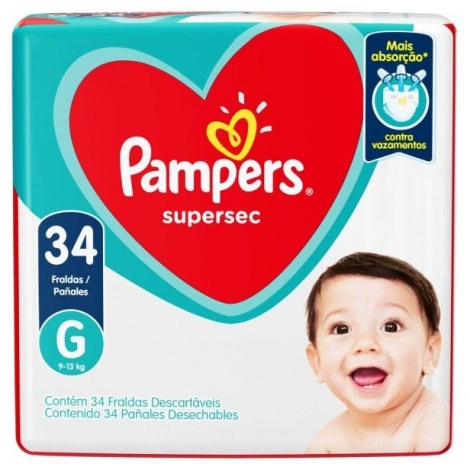 Fralda Pampers Supersec Mega G 34 Un