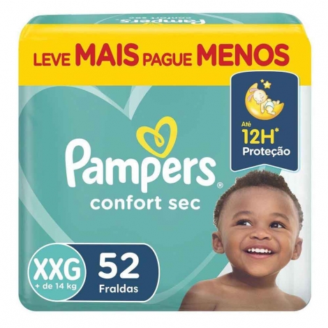 Fralda Pampers Conf Bag Xxg 52 U