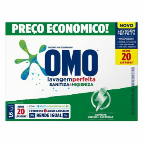 Sabão Em Pó Omo Sanitiza higieniza 1,6 Kg Verde