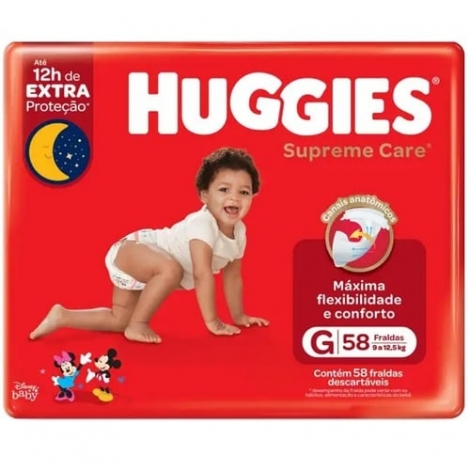 Fralda Huggies Supreme Hiper G 58 Un