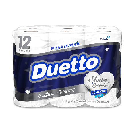 Papel Higienico Duetto Neutro 12 Un 20Mt