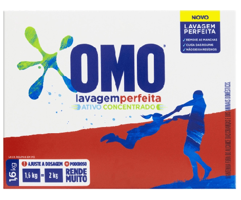 Sabão Em Pó Omo Ativo Concentrado 1,6 Kg Vermelho