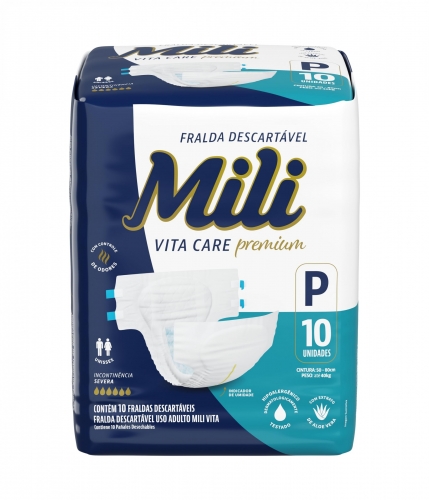 Fralda Geriátrica Mili Vita P 10 unidades